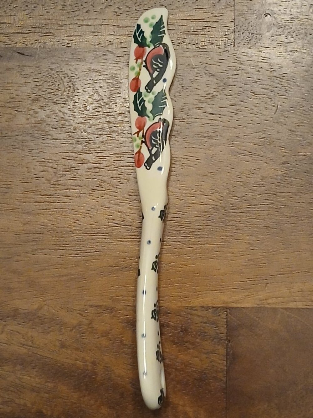 Polish Pottery Spreading Knife - Winter/Holiday Design